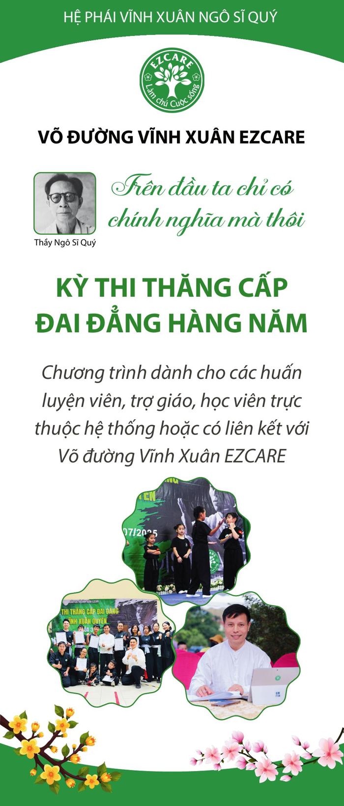 Standee Kỳ thi thăng cấp đai đẳng hàng năm của Võ đường Vĩnh Xuân EZCARE